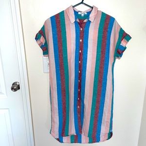 Madewell striped button up dress size S